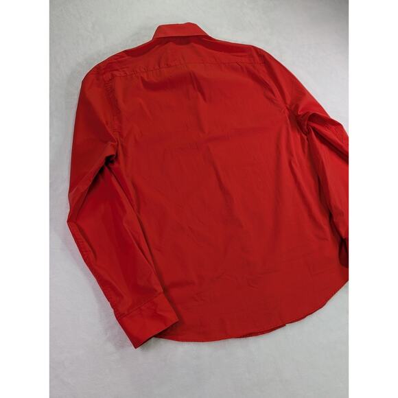 Nicole Miller NY Large 16-16 1/5 34/35 Stretch Red Dress Shirt w/Pearl Buttons - Picture 11 of 13